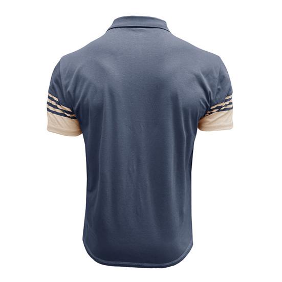 Мужская полосатая футболка с коротким рукавом и лацканами, дышащая хлопковая смесь, повседневный топ для повседневной носки, вечеринок, офиса, гольфа