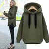 Loose Top Coat Long Sleeve Hooded Pullover Large Plush Thickened Sweater Middle Long Sweater Funny European Style Top Hooded Women