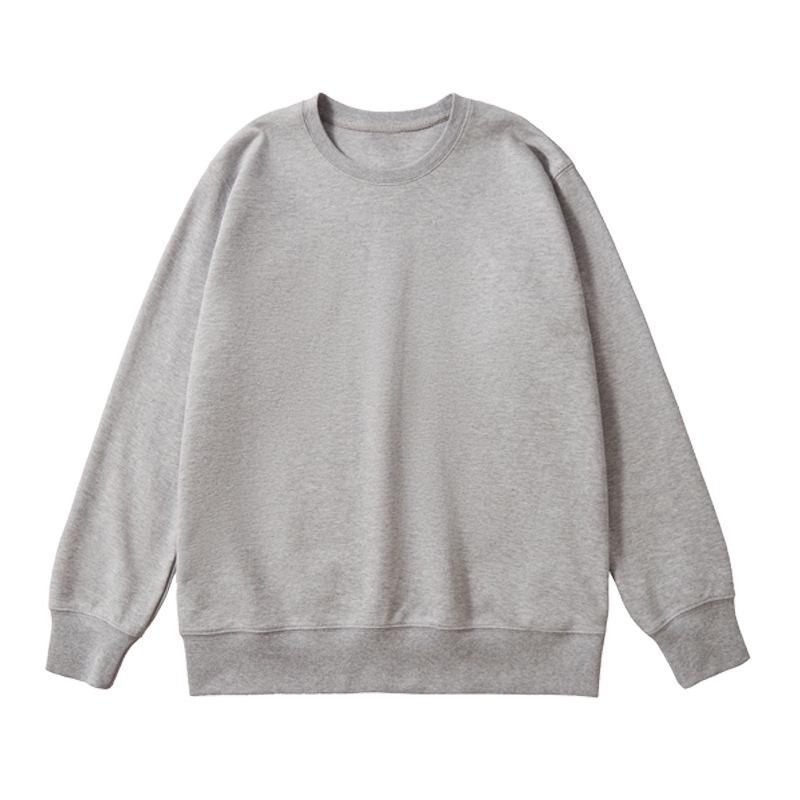 Мужской свитер с круглым вырезом, плотность 350 г/м²: Осенний базовый однотонный пуловер свободного кроя