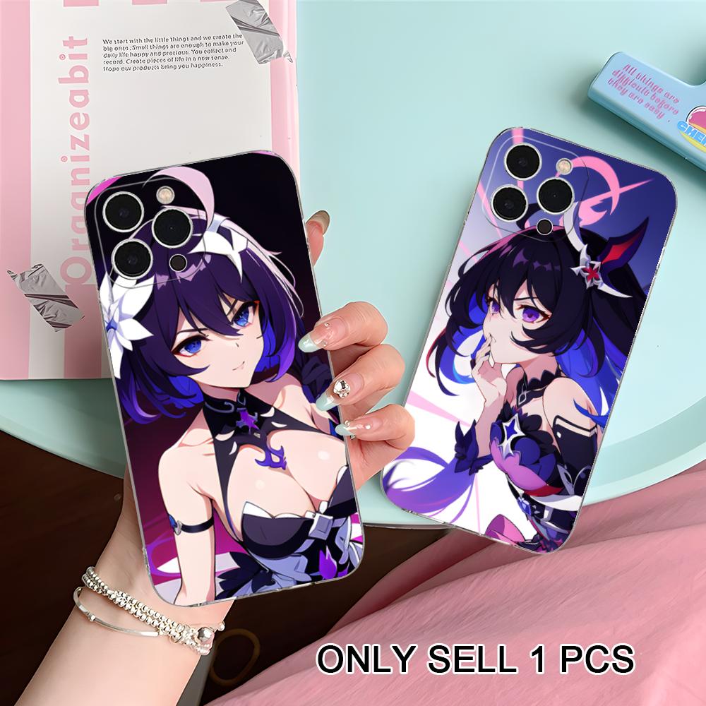 Прозрачный чехол HSR Seele из ТПУ для iPhone 17 16 15 14 13 12 11 X XR XS Air Pro Max Plus Mini, цветная крышка