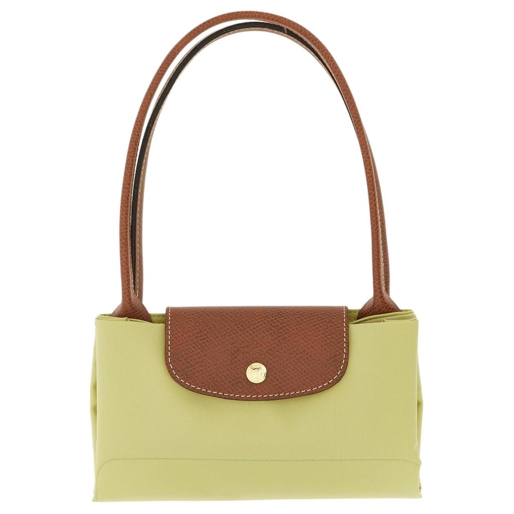 LONGCHAMP Le Pliage Recycled Nylon Tote Bag, Shoulder Bag Medium Women's Yellow & Green & Brown 2605089244