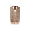 Polo SS22 Plaid V-Neck Button Knit Vest Men Vest Brown 710864098-001