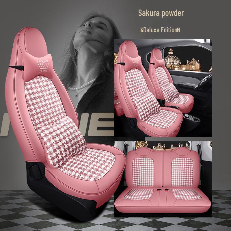 ST Чехол на сиденье «Гусиная лапка» для Wuling Hongguang MiniEV - Полный обхват, Всесезонная подушка