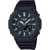 Мужские часы Casio G-Shock GA-2100RC-1AJF Серия цветов бирюзовый и коричневый Черный ремешок из смолы