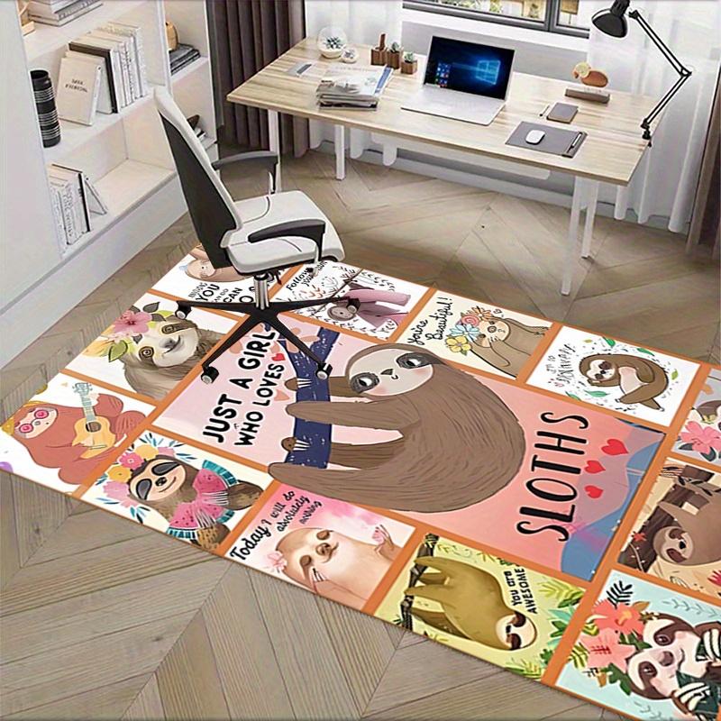 1pc Sloths,Inspirational Quotes,Cute Art Office Carpet Soft Polyester Entrance Carpet Washable Non s