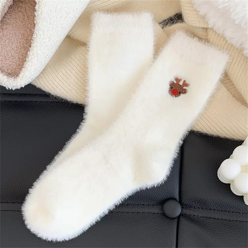 Imitation Mink Fleece Fleece Warm Socks Plush Indoor Slipper Socks Sleeping Home Socks  Home Indoor