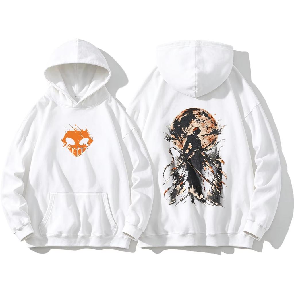 BLEACH Ичиго Куросаки Аниме Манга Принт Унисекс Худи, Винтажный Уличный Стиль Свитшот с Капюшоном
