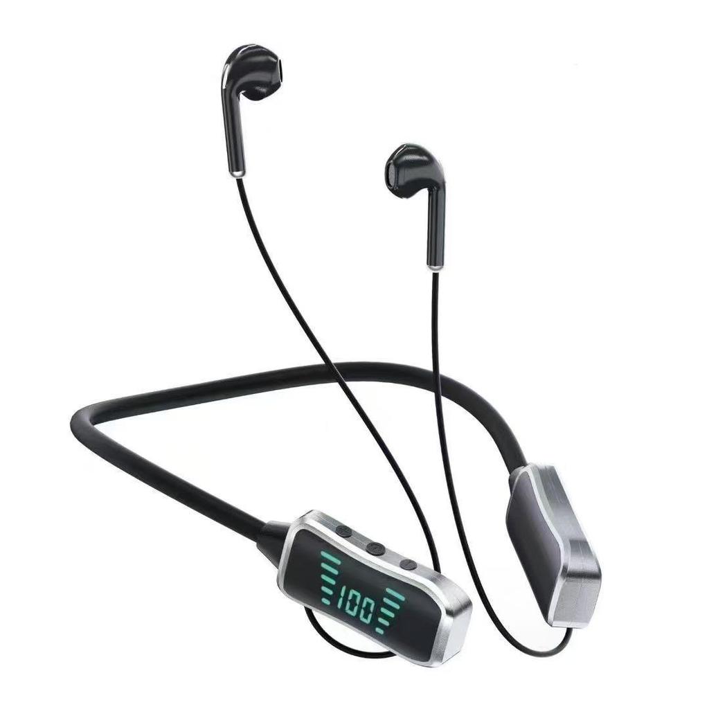 Bluetooth-наушники с шейным ободком, шумоподавлением, большой батареей и светодиодным дисплеем