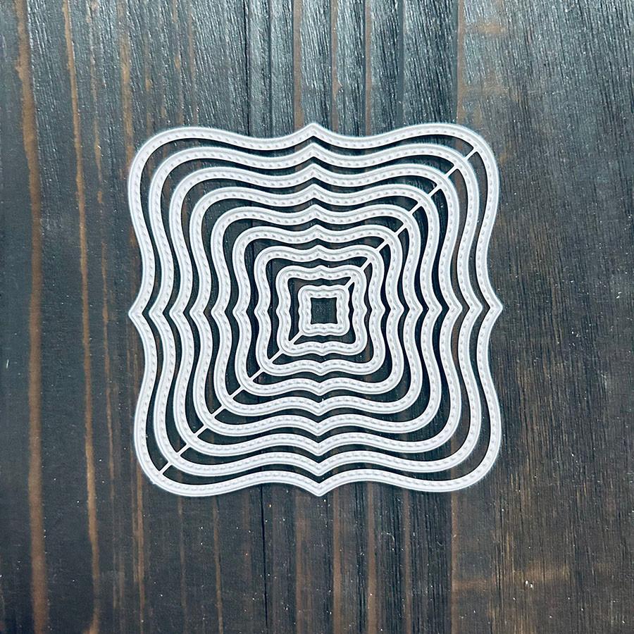 Многослойные квадратные фигурные вырубки для изготовления открыток, режущие штампы, металлическая форма для вырубки, штампы для скрапбукинга, травленый тисненый трафарет для рукоделия