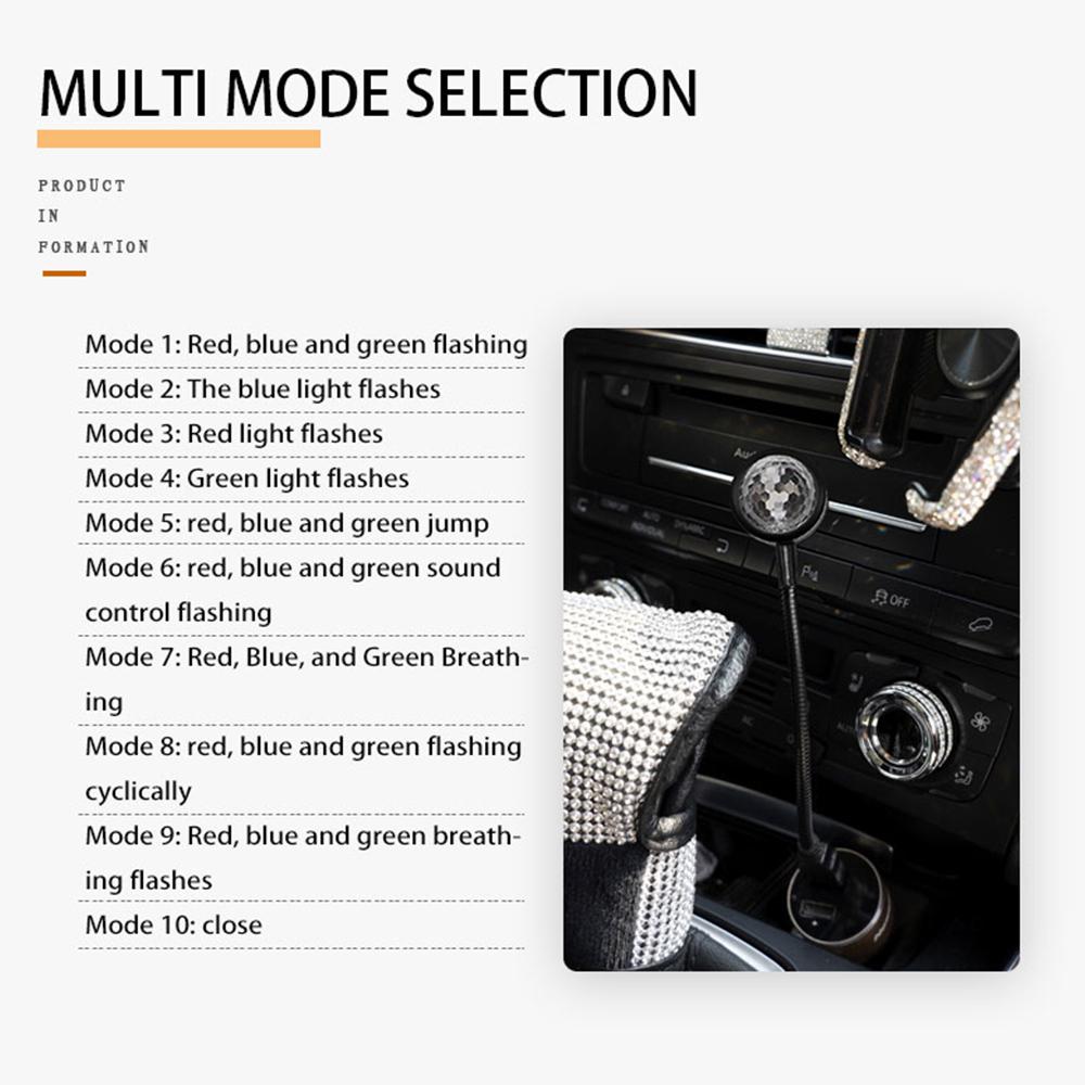 3 Вт Автомобильные атмосферные огни Автомобильный проектор на крышу Свет DJ Light Дискотека Вечеринка Окружающая декоративная лампа USB-порт RGB Авто украшения Звуковые огни