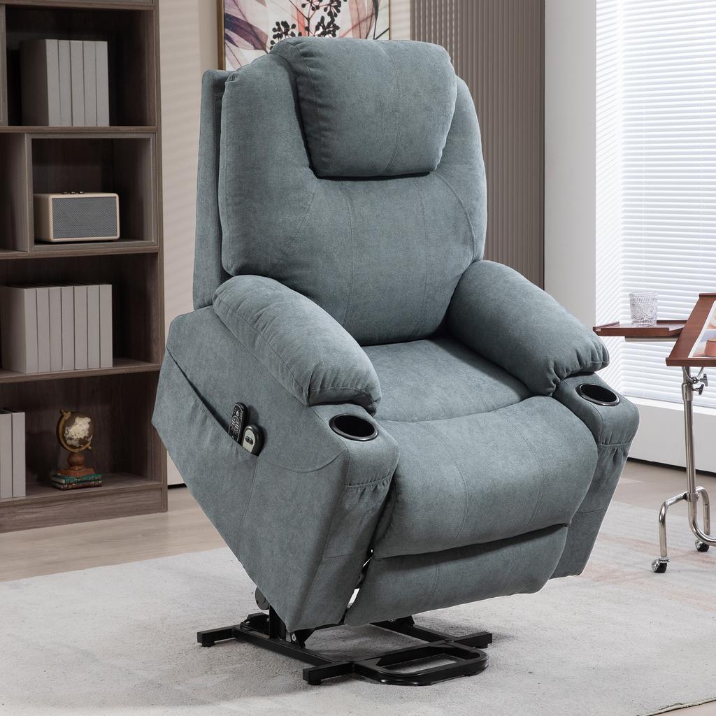 Power Lift Recliner Chair with Pocket Spring, Electric Lift Chair with Wide Backrest, Grey