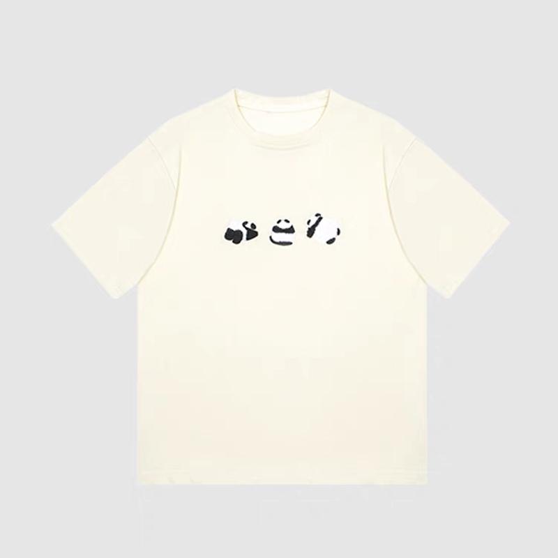 Women's Short Sleeve T-Shirt Summer Fashion Panda Embroidery Cotton T-Shirt Women's Casual Loose Design Tops Japanese Y2k Kawaii