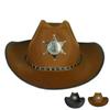 Star Western Cowboy Hat Woolen Men Bucket Hat Retro Summer Sun Hat Travel