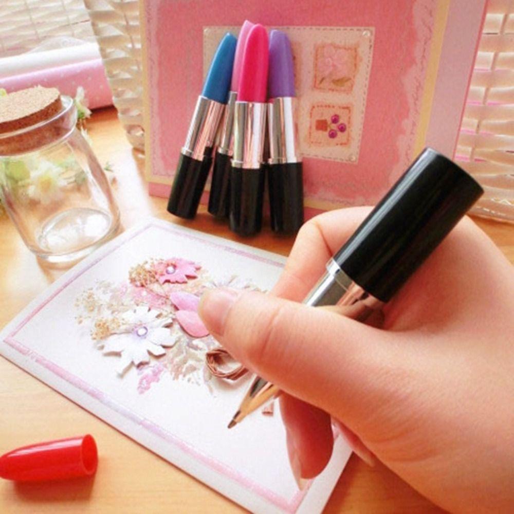 Реалистичная гелевая ручка в форме помады, маркер, канцелярские принадлежности, забавная ручка для подписи, каллиграфия