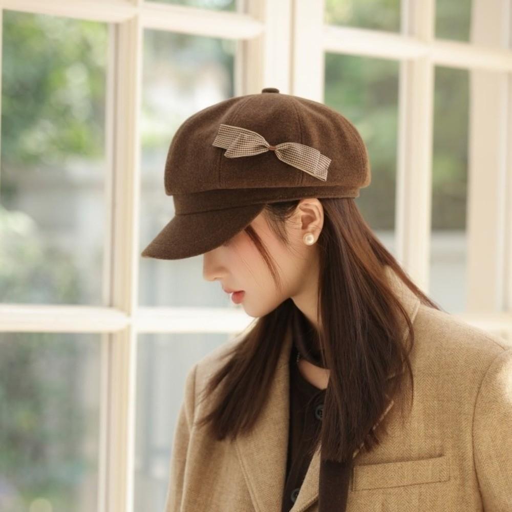 Теплая кепка газетчика шерстяная восьмиугольная кепка модная шляпа художника женская