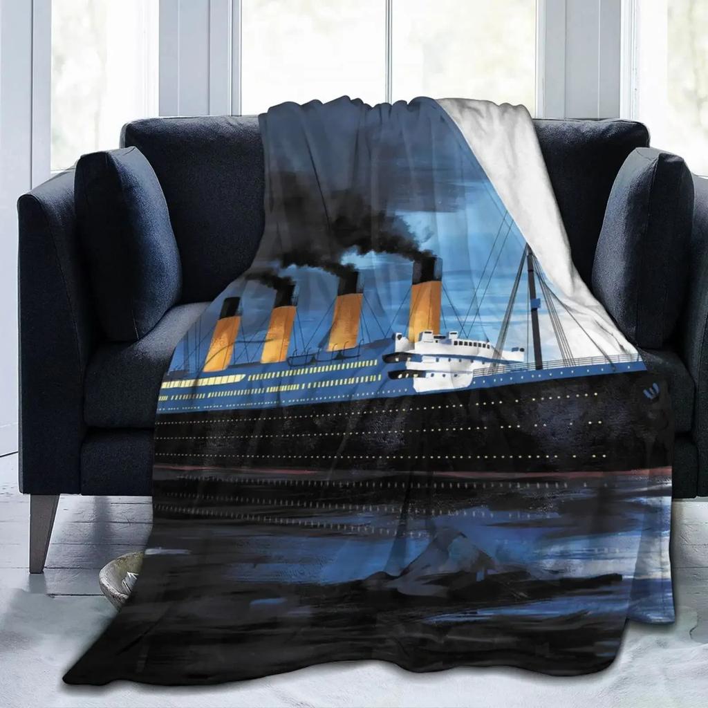 Titanic Sinking Throw Blanket Super Soft Fuzzy Cozy Warm Plush Blanket for Bed Couch Chair Living Room Spring Fall Winter Spring
