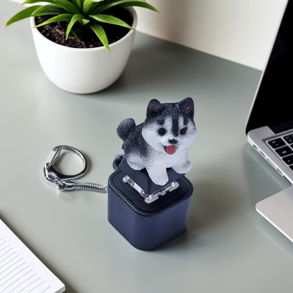 Забавный брелок в виде квакающей лягушки, перезаряжаемый брелок со звуком лягушки/свиньи/собаки/кошки, клавиатурный фиджет-кликер, брелок со светодиодом для снятия стресса