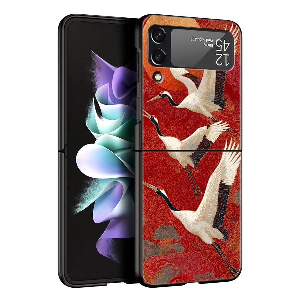 Японский стиль Арт Япония Чехол для телефона Samsung Galaxy Z Flip3 Flip4 Flip5 Чехол-оболочка для Z Flip 3 4 5 6 7 Жесткая складная крышка