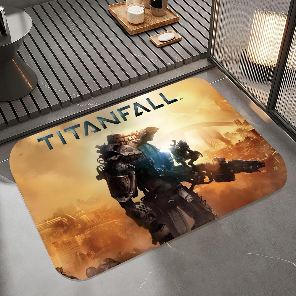 Аниме T-Titanfall II Напольный коврик, Диатомитовый коврик для ванной, Быстросохнущий, Впитывающий, Нескользящий коврик для двери