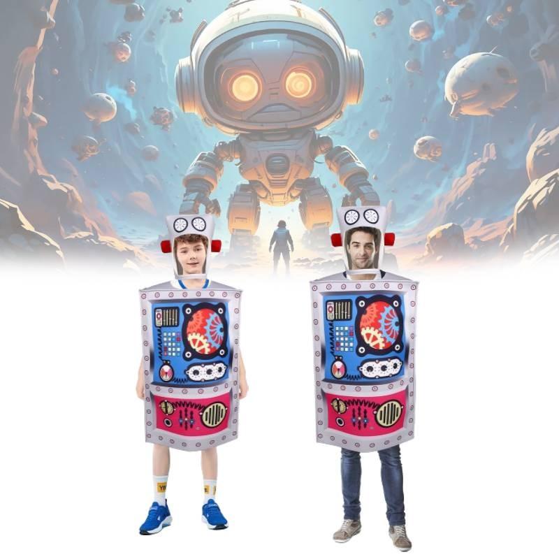 Halloween Costume Robot Creative Polyester Cosplay Wear Adults Kid Parties Theme
