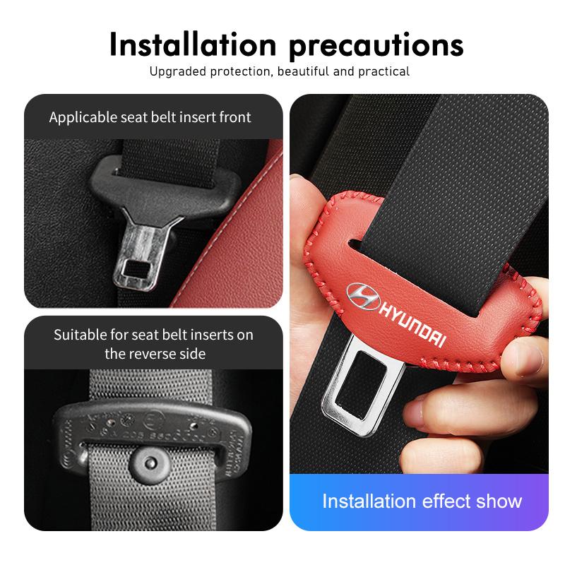 Car Seat Belt Buckle Leather Anti-Scratch Protector Cover For Hyundai Azera GDI i10 i20 i30 i40 ix20 ix35 Sonata Santafe PP17