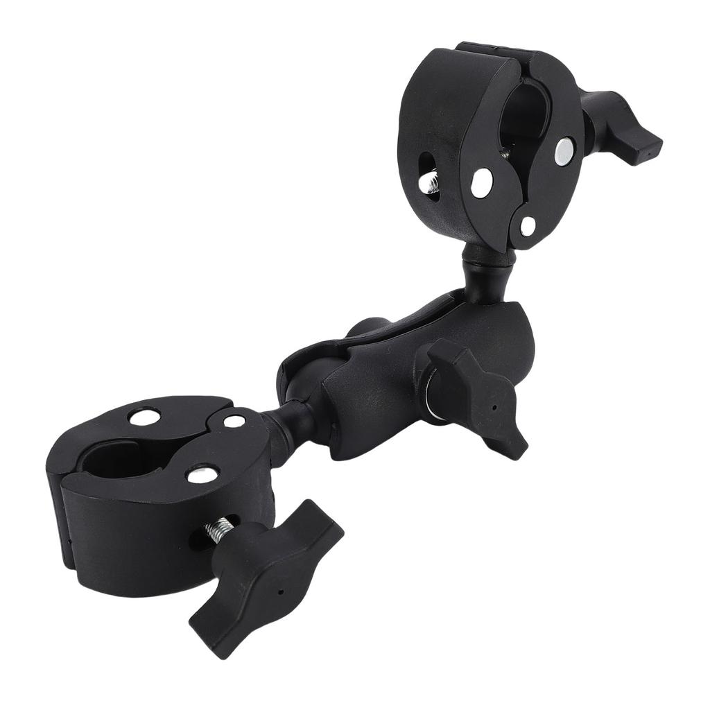 Double Clamp Mount Bracket with 360 Degree Ballhead Articulating Arm Umbrella Holder Camera Clamp Pole Clamp for