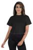 Short Sleeve Casual Cropped Tee For Womens Solid Crew Neck Crop Top
