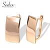 Fashion Glossy Dangle Earrings Rose Gold Color Simple Square Earrings For Women