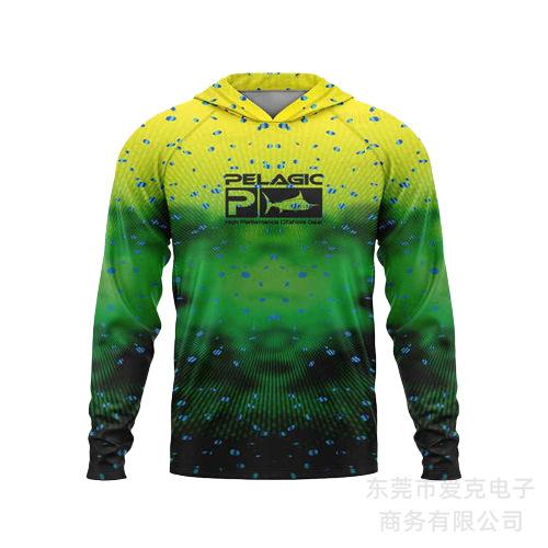 Pelagic fishing clothing summer camouflage sunscreen clothing breathable hooded fishing sportswear quick-drying T-shirt available