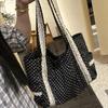 Large Capacity Polka Dot Shoulder Bag Sweet Handbag Y2K Canvas Tote Bag  Youth Style