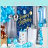 Gold Blue Navy Happy Birthday Door Banner Cover For Festival Backg Photography