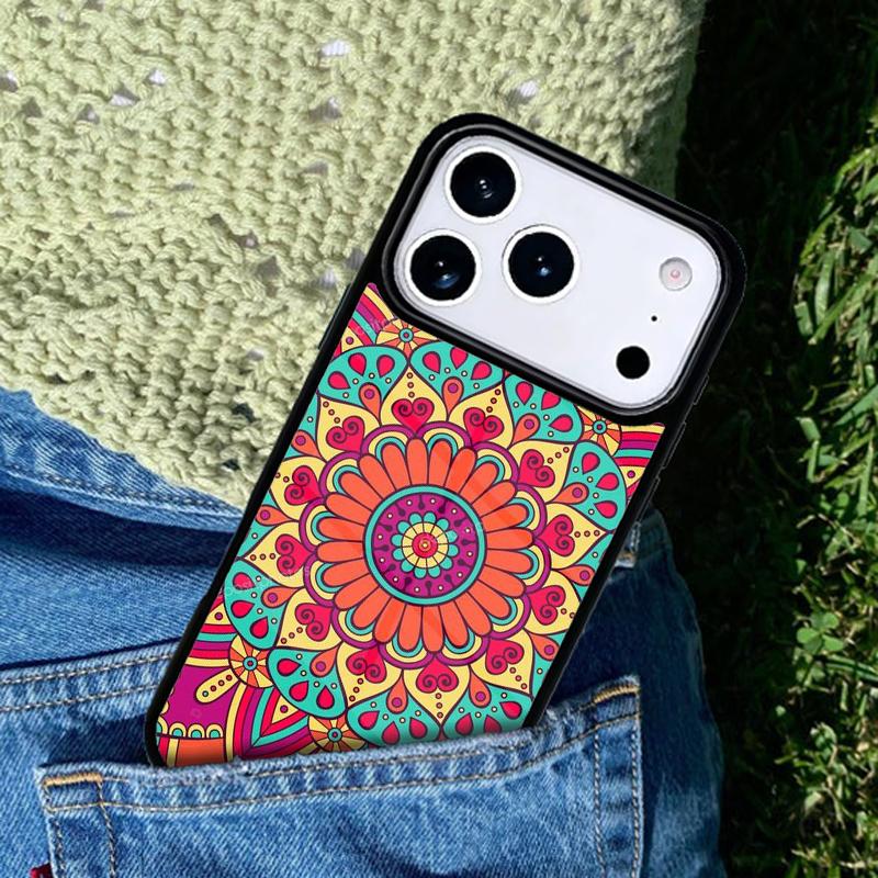 Mandala Flower Totem soft mobile phone case Compatible with IPhone 17 16 15 14 13 12 11Pro Max 17 Air cover