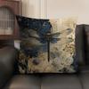 Dragonfly Art Cushion Cover Linen Organic Fabric DoubleSided Printing Sofa Breathable Home Decor Gift Pillow Case