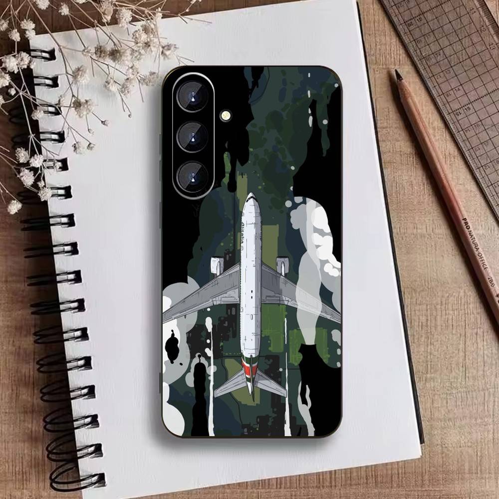 Матовый Жесткий Чехол для Телефона с Рисунком Маршрута Самолета для Samsung Galaxy A73, A21s, A22, A31, A52, A53, A71, A41 Мягкий Черный Корпус