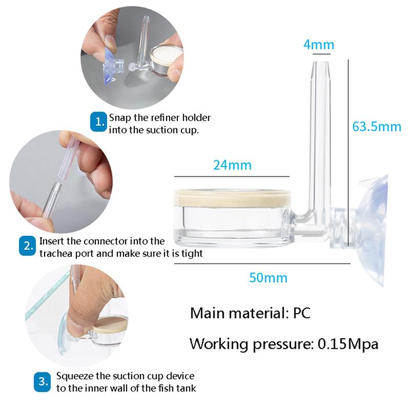 Аквариумный распылитель Co2, прозрачный диффузор Co2, очиститель, интегрированный материал ПК