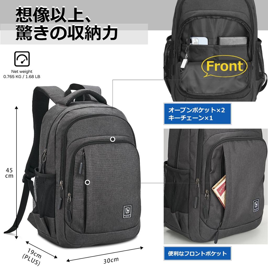 Большой деловой дюймовый для поездок на работу в бизнес унисекс [OIWAS] мужской рюкзак, вместимость, рюкзак, 15,6 30 л, водонепроницаемый, работа, школа, путешествия, поездки,