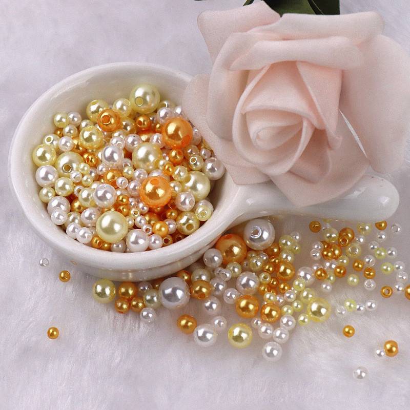 Смешанный размер искусственный жемчуг DIY изготовление ювелирных изделий бусины с отверстием цветные жемчужины