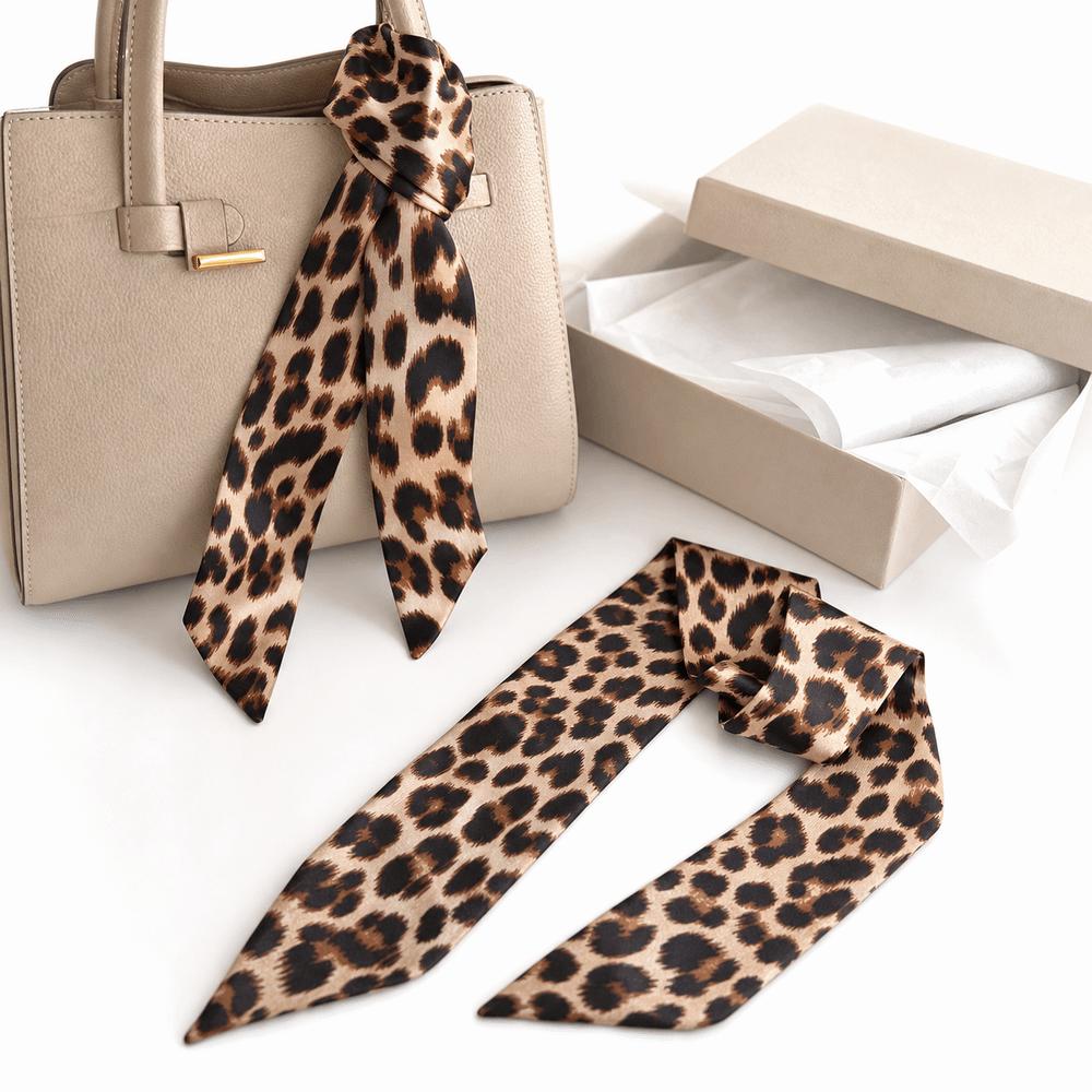 Leopard Print Small Silk Scarf Decoration Neck Scarf New Slender Scarf Neckwear/Wrist/Waistband