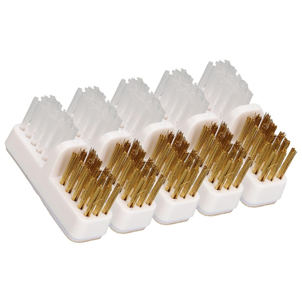 5pcs Copper Wire Bristles Nail Drill Bit Cleaner Portable Nail Grinding Head Cleaner For Home Use