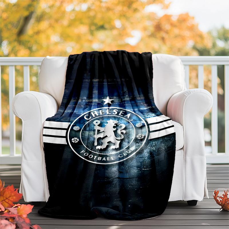 Chelsea FC logo printed throw blanket—soft,warm;versatile blanket for all seasons—perfect as &air-conditioning throw,nap blanket