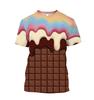 Ice Cream Fashion 3D Printed Men's T-Shirt Summer Quick Dry Breathable Comfortable Outdoor Exercise Daily