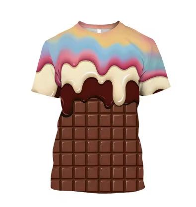 Ice Cream Fashion 3D Printed Men's T-Shirt Summer Quick Dry Breathable Comfortable Outdoor Exercise Daily