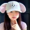 Плюшевая кепка с кроличьими ушками, кепка с козырьком Y2k, солнцезащитная шляпа, трендовая бейсболка, для девочек