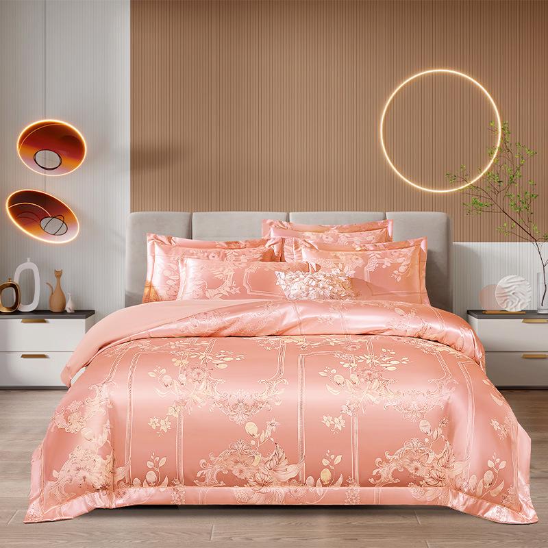 Европейский Хлопковый Сатин Жаккард 4-Предметный Комплект Постельного Белья, Дружелюбный к Коже