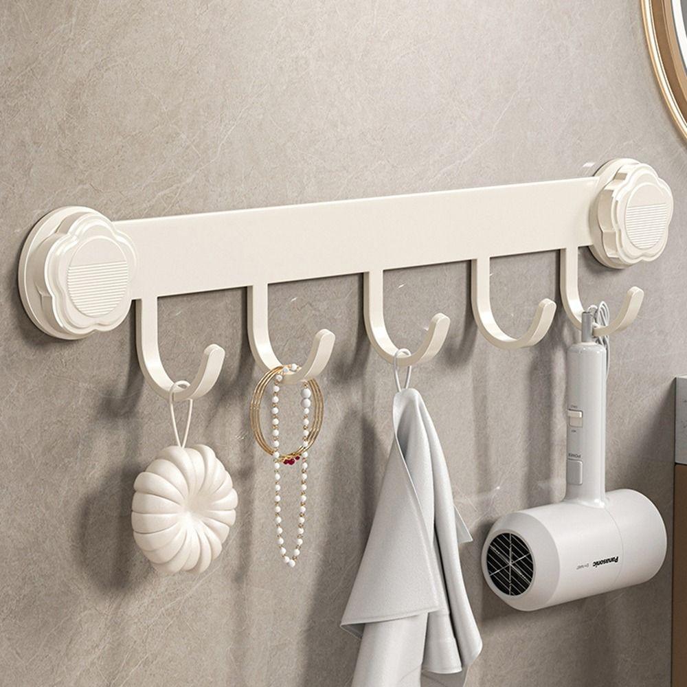 No-Punch Clothes Storage Hook Carbon Steel Entryway Storage Rack Sundries Storage Hook  Bathroom