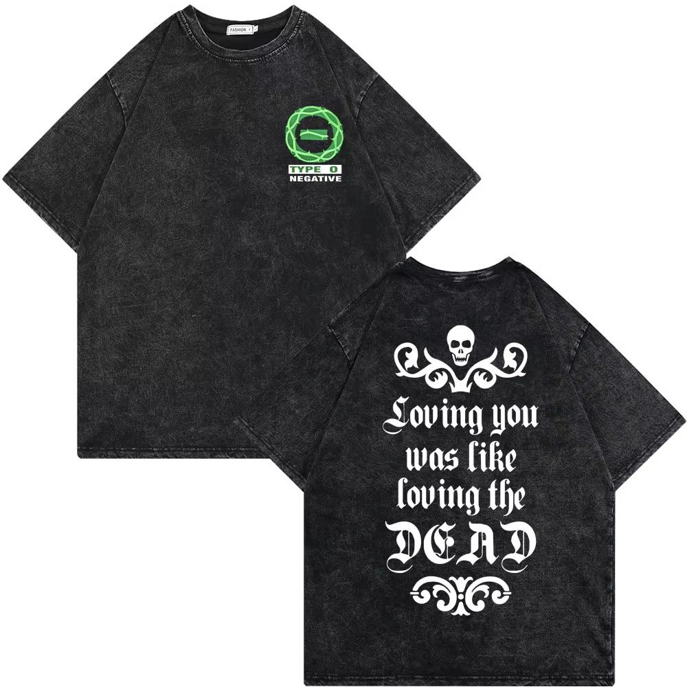 Рок-группа Type O Negative Suspended In Dusk Streetwear Washed Vintage Tshirt Oversize Tee Men women Casual Top