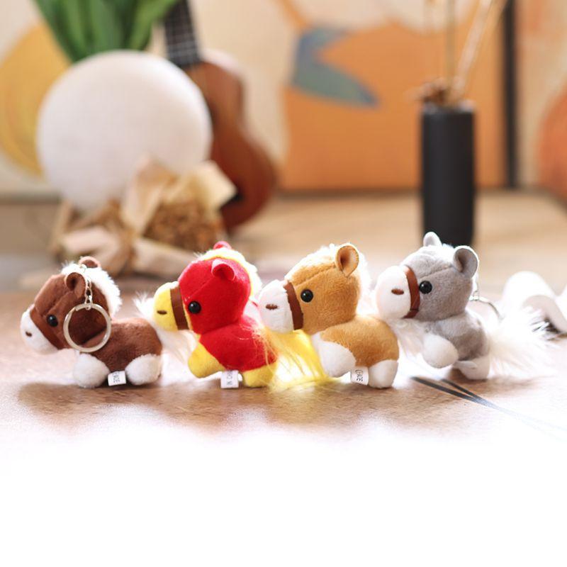 1 шт. Мягкий кулон-кукла «Милый пони» Талисман года Красочный маленький конь Брелок Плюшевые игрушки Великолепный праздничный декор