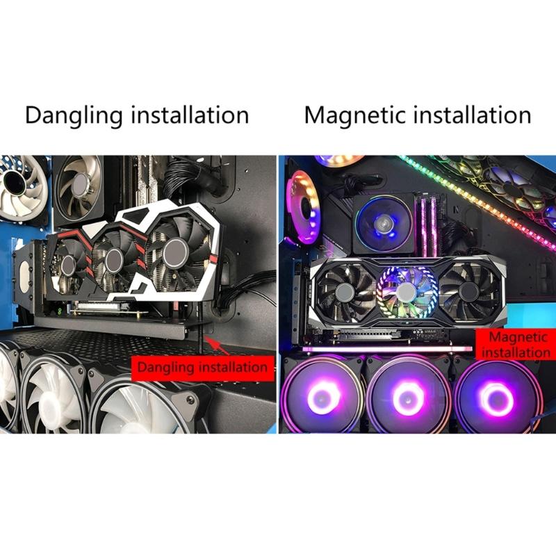 Вертикальный держатель видеокарты для компьютера PCIe 3.0 Вертикальный кронштейн для графического процессора для корпуса Подставка с LED 5V ARGB Syn