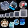 1PC 6 Size 20/25/35/40/50/60mm Mould Transparent Silicone Square Mold Epoxy Resin Molds for DIY Jewelry Making Tools