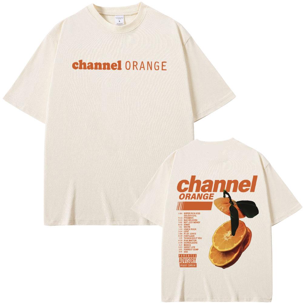 Футболка с принтом Rapper T Shirt Channel Orange Графическая футболка Океан Оверсайз футболки Блондин Хип-Хоп Винтажная футболка Мужская уличная одежда